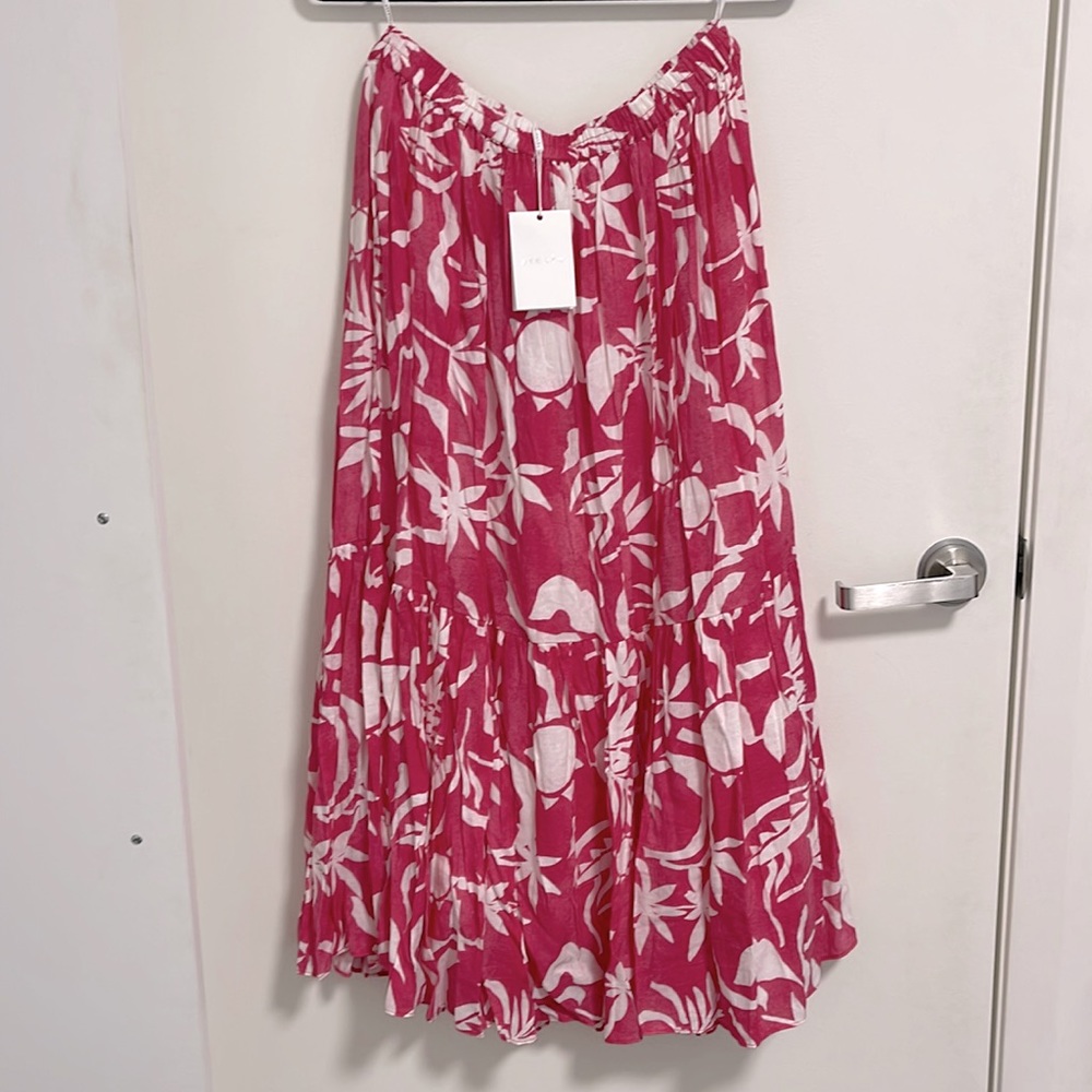 NWT Steele Cerulean pink and white maxi skirt - Picture 3 of 6